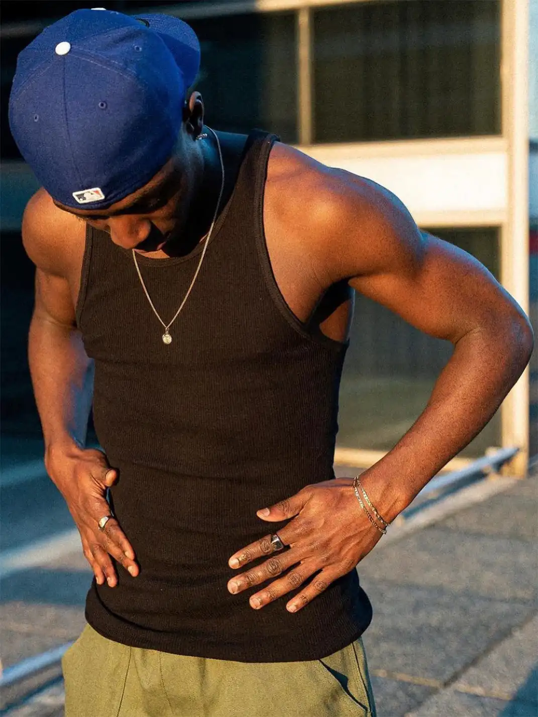 StreetEssentials | Solid Thick Ribbed Stretch Tank Top