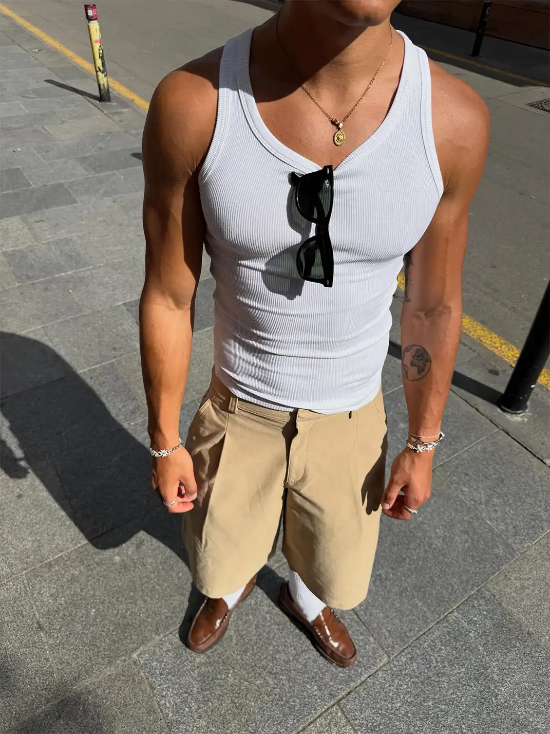 StreetEssentials | Solid Thick Ribbed Stretch Tank Top