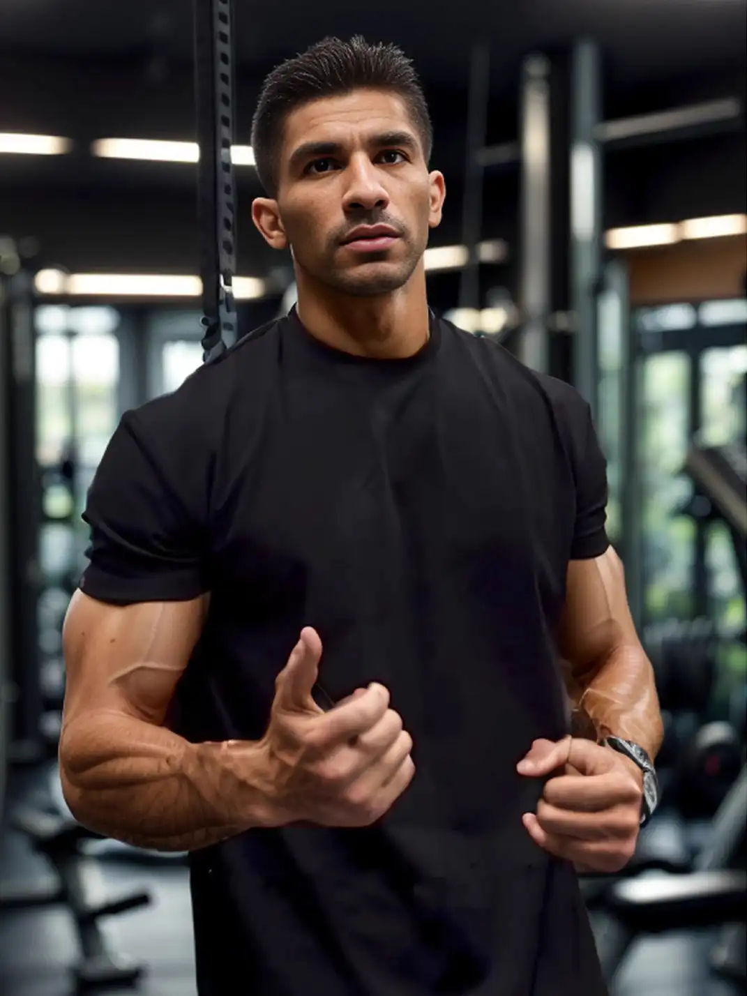 StreetEssentials | Elastic Cuff Small Neck T-Shirt