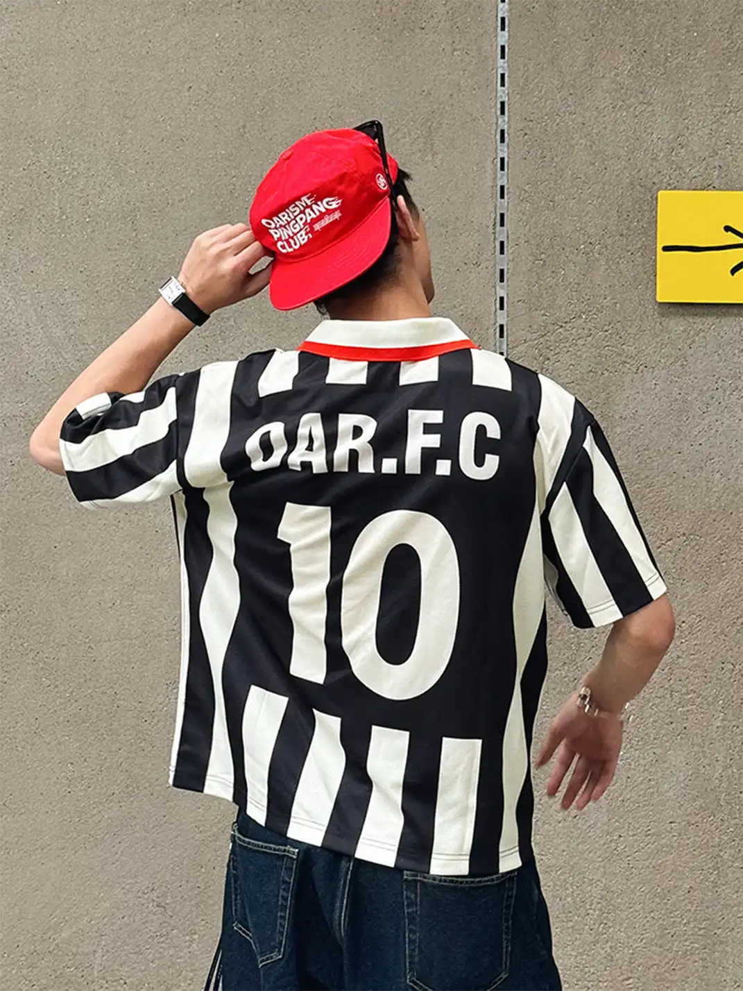 oarism | Stripe Collar Marlboro Print T-Shirt