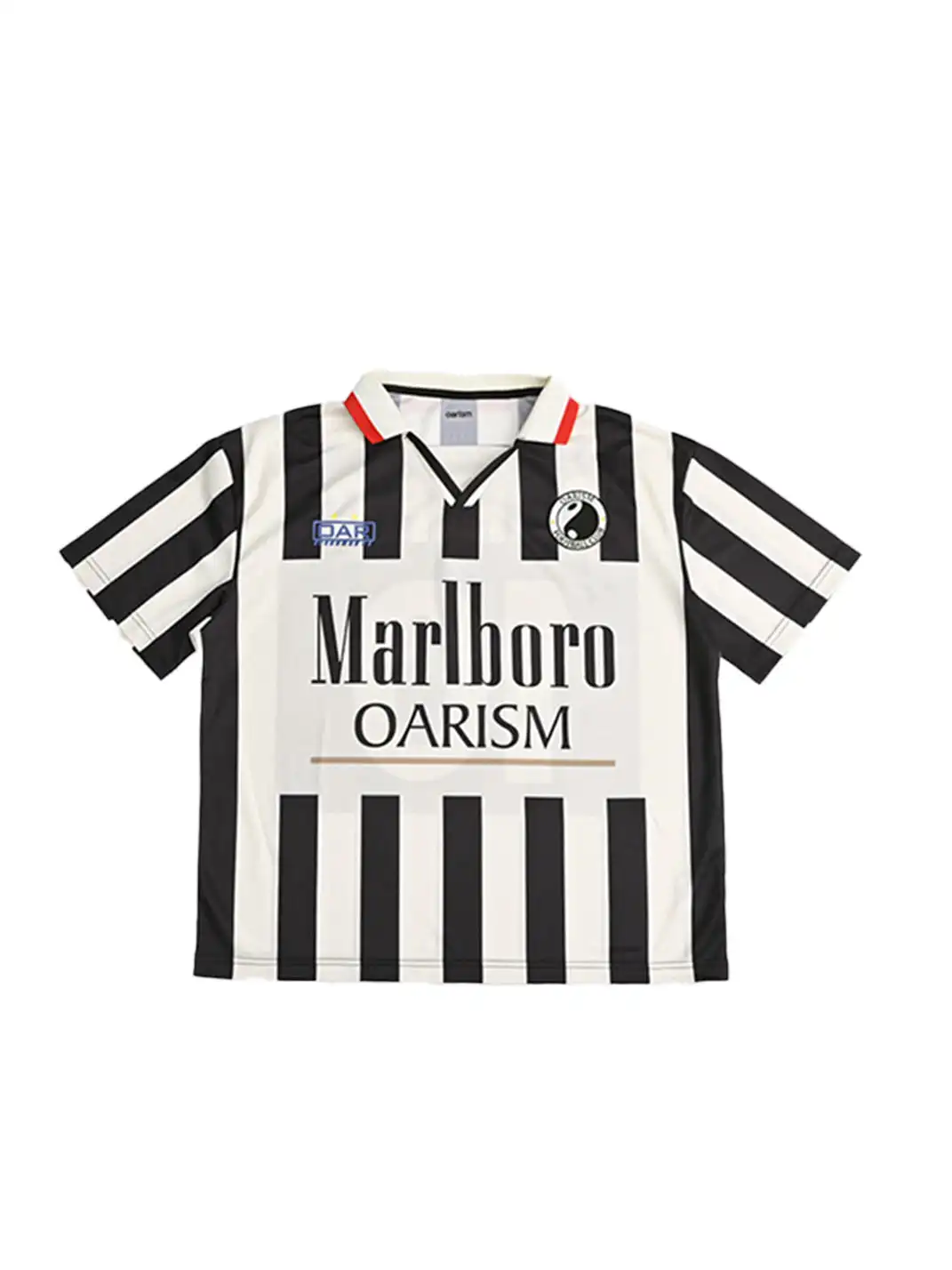 oarism | Stripe Collar Marlboro Print T-Shirt