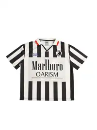 oarism | Stripe Collar Marlboro Print T-Shirt