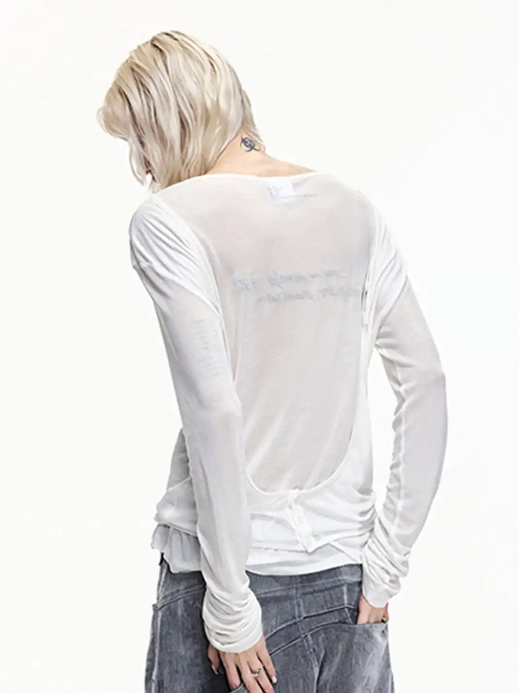 EMOBROTHER | Fake Two-Piece Layered Cover-Up T-Shirt