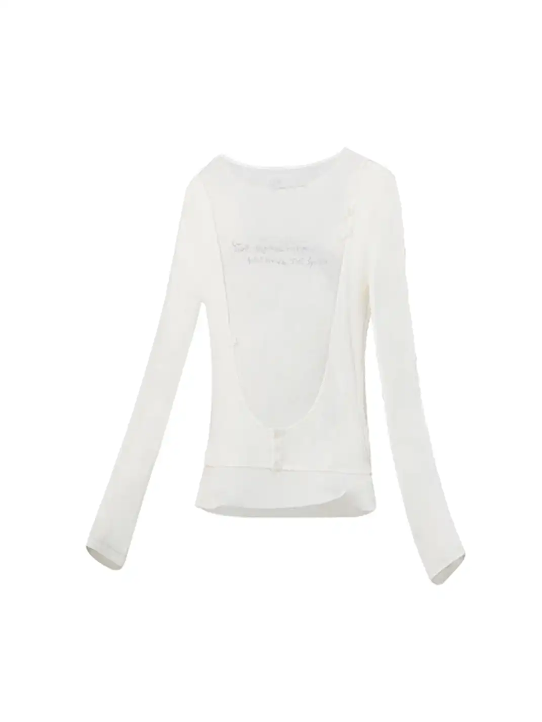 EMOBROTHER | Fake Two-Piece Layered Cover-Up T-Shirt