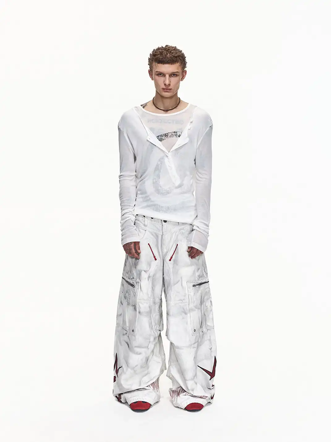 EMOBROTHER | Fake Two-Piece Layered Cover-Up T-Shirt
