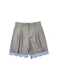 KADAKADA | Fake Two-Piece Stripe Lace Spliced Shorts