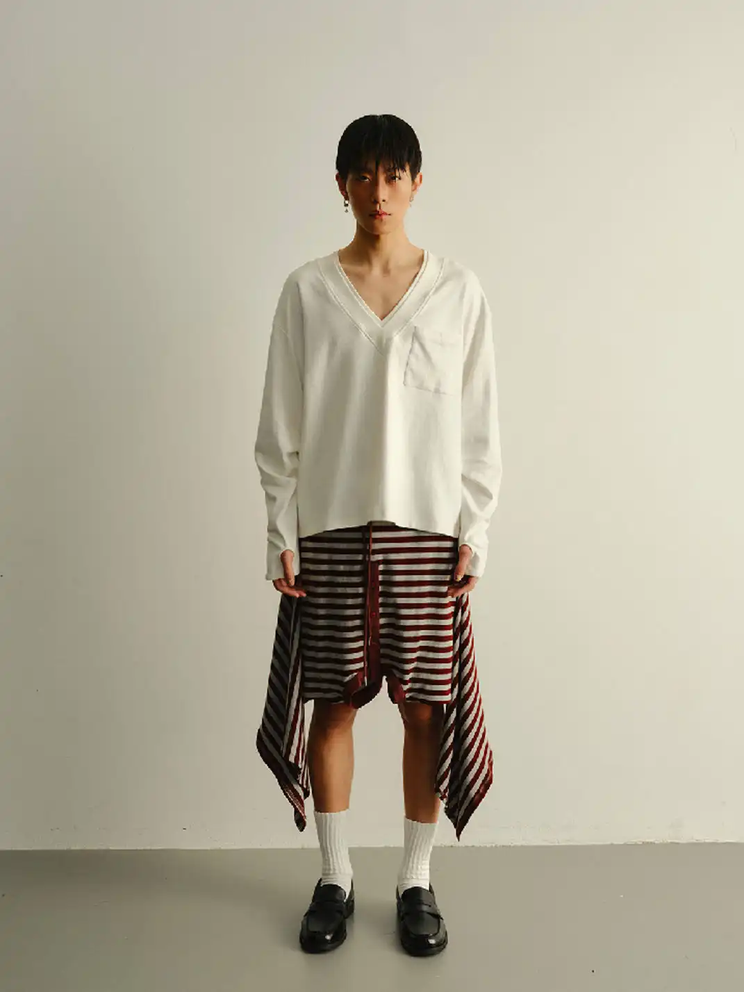 KADAKADA | Deconstructed Recombined Stripe Shorts