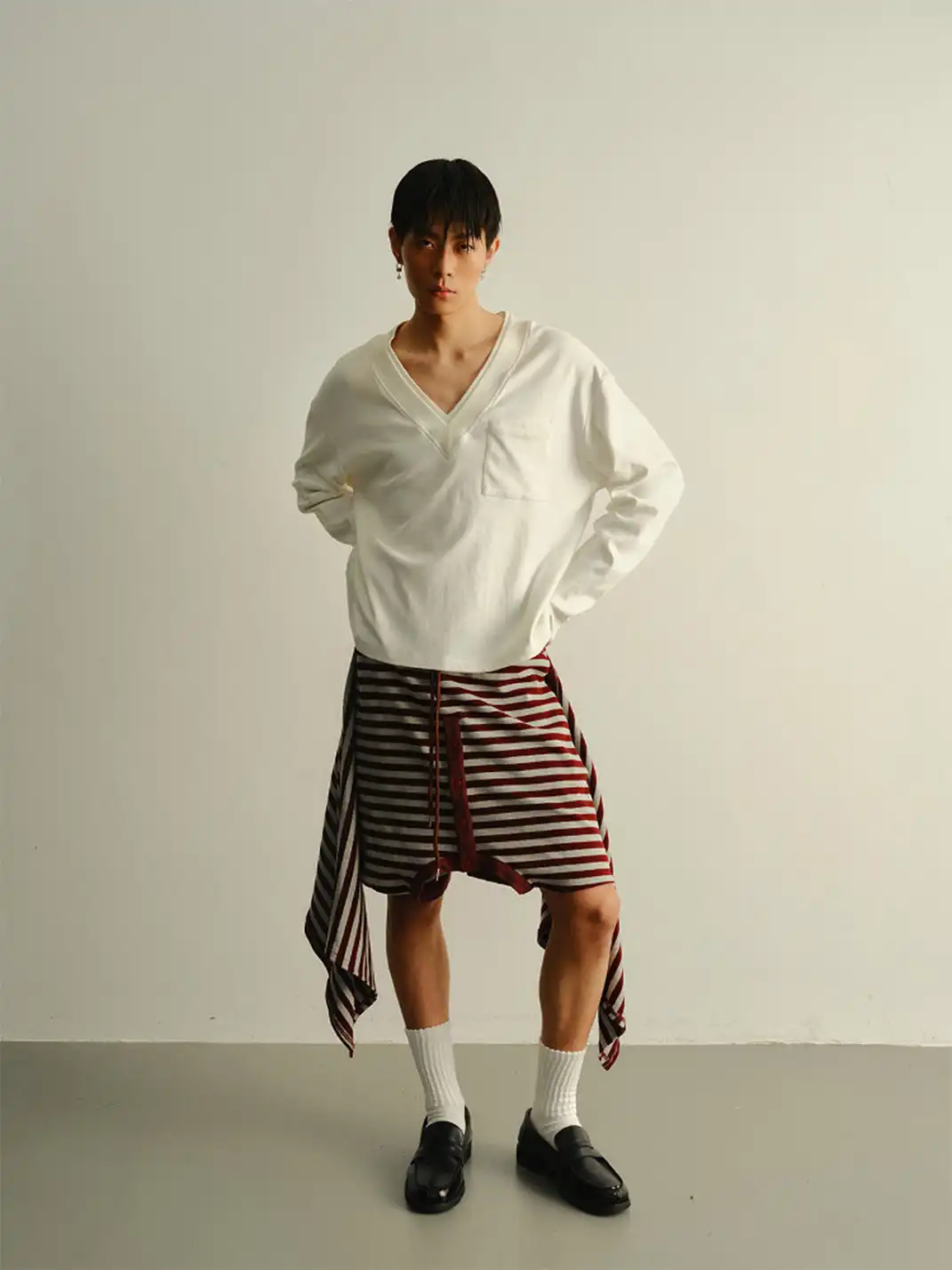 KADAKADA | Deconstructed Recombined Stripe Shorts