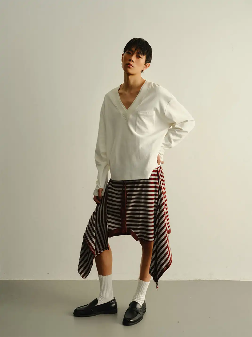 KADAKADA | Deconstructed Recombined Stripe Shorts