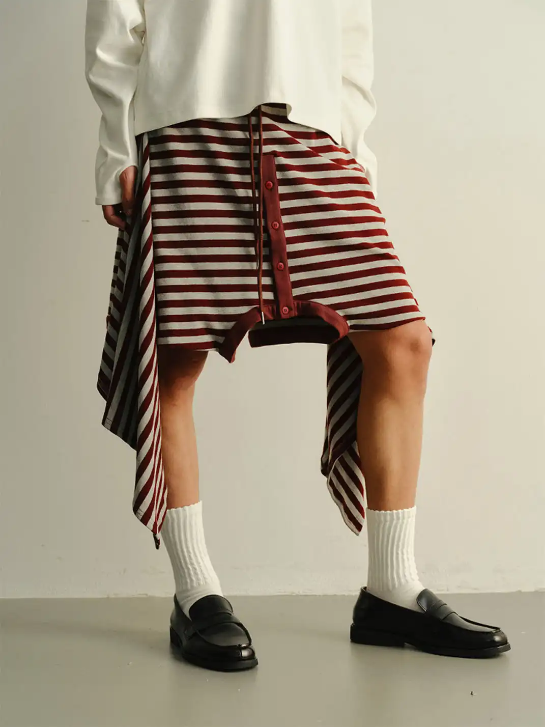 KADAKADA | Deconstructed Recombined Stripe Shorts