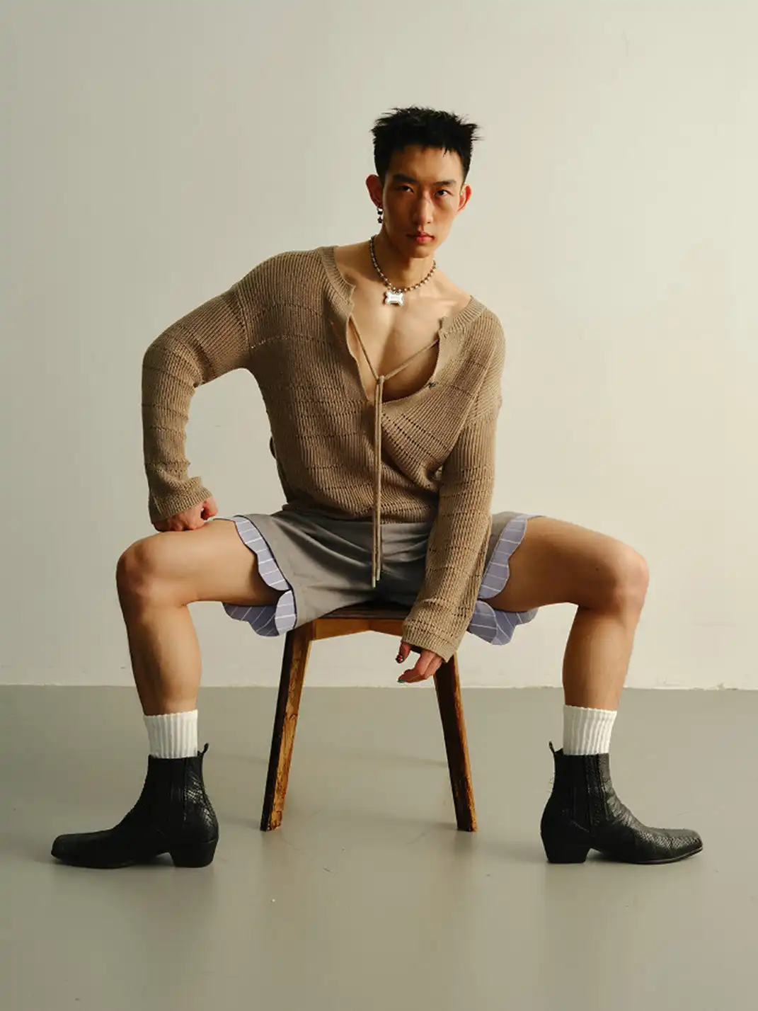 KADAKADA | Hollow Out Tie Oversized Knit Sweater