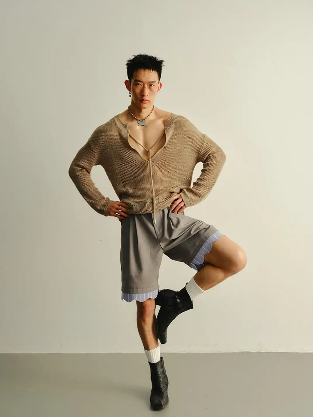 KADAKADA | Hollow Out Tie Oversized Knit Sweater