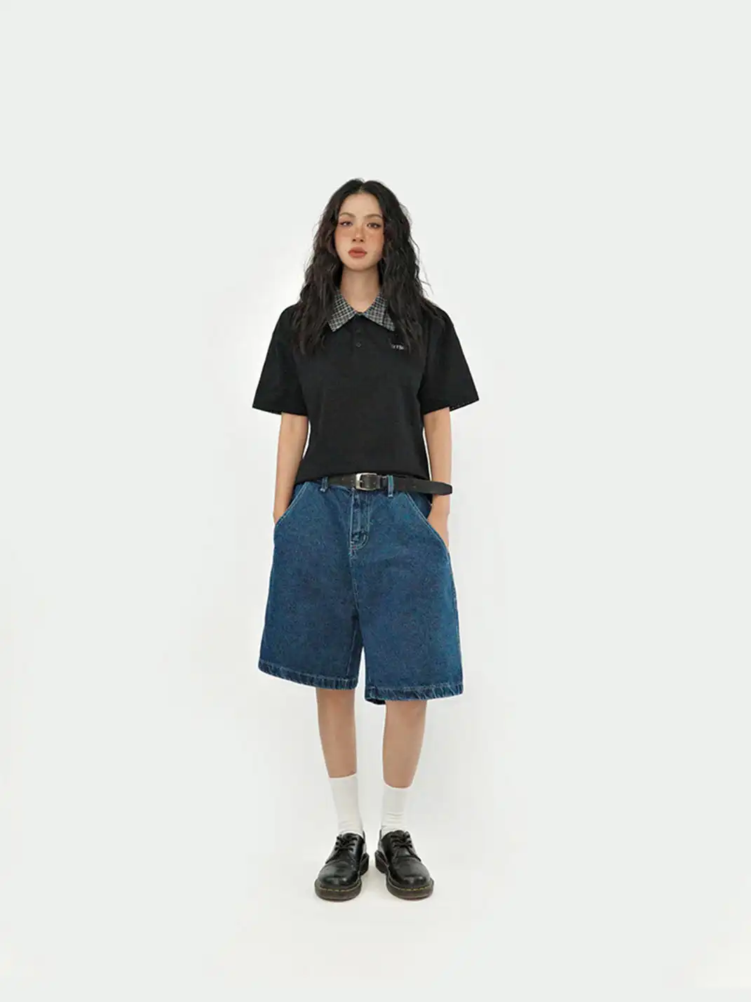 GULUWO | Vintage Dark Boxy Denim Shorts
