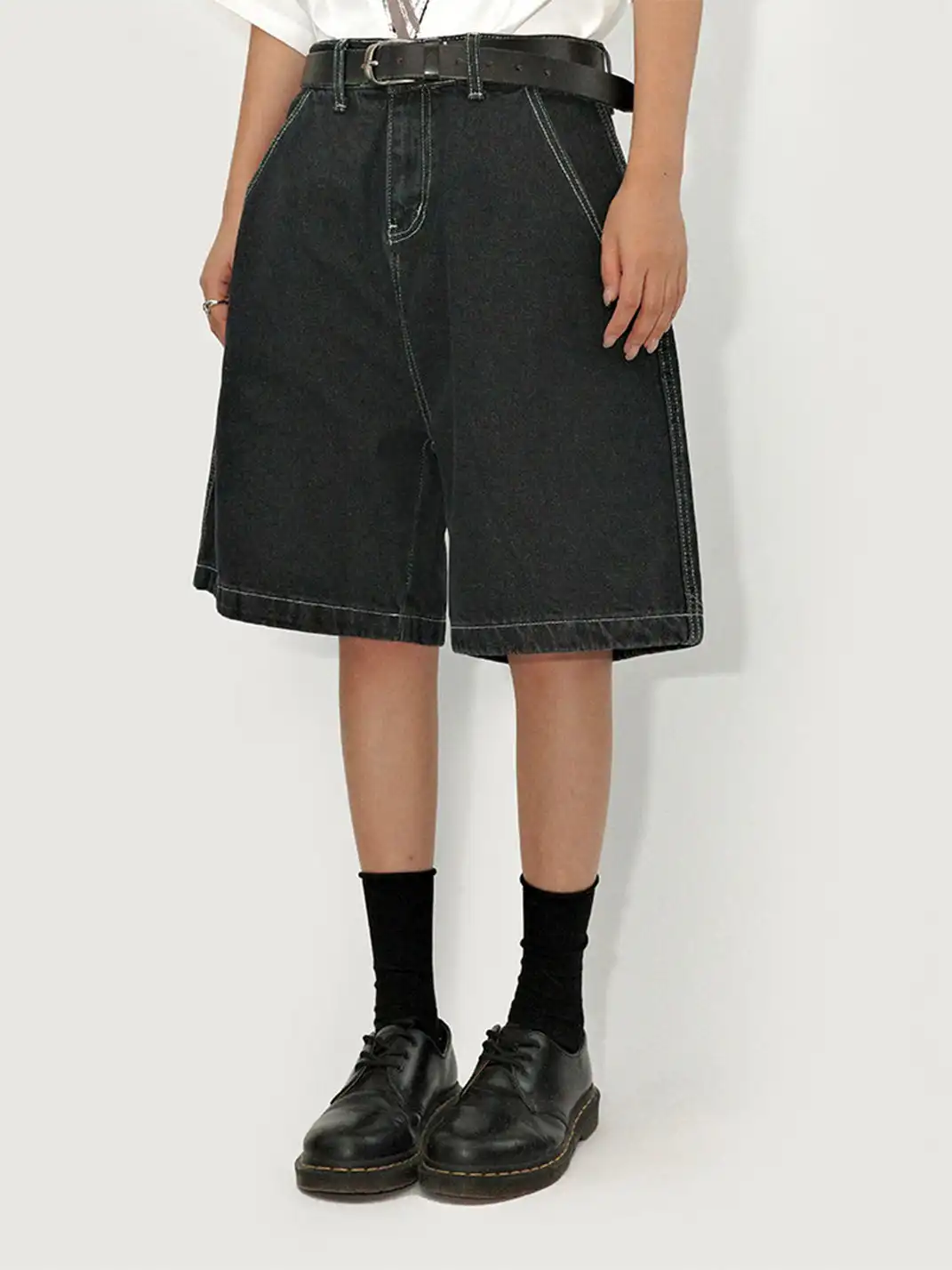 GULUWO | Vintage Dark Boxy Denim Shorts