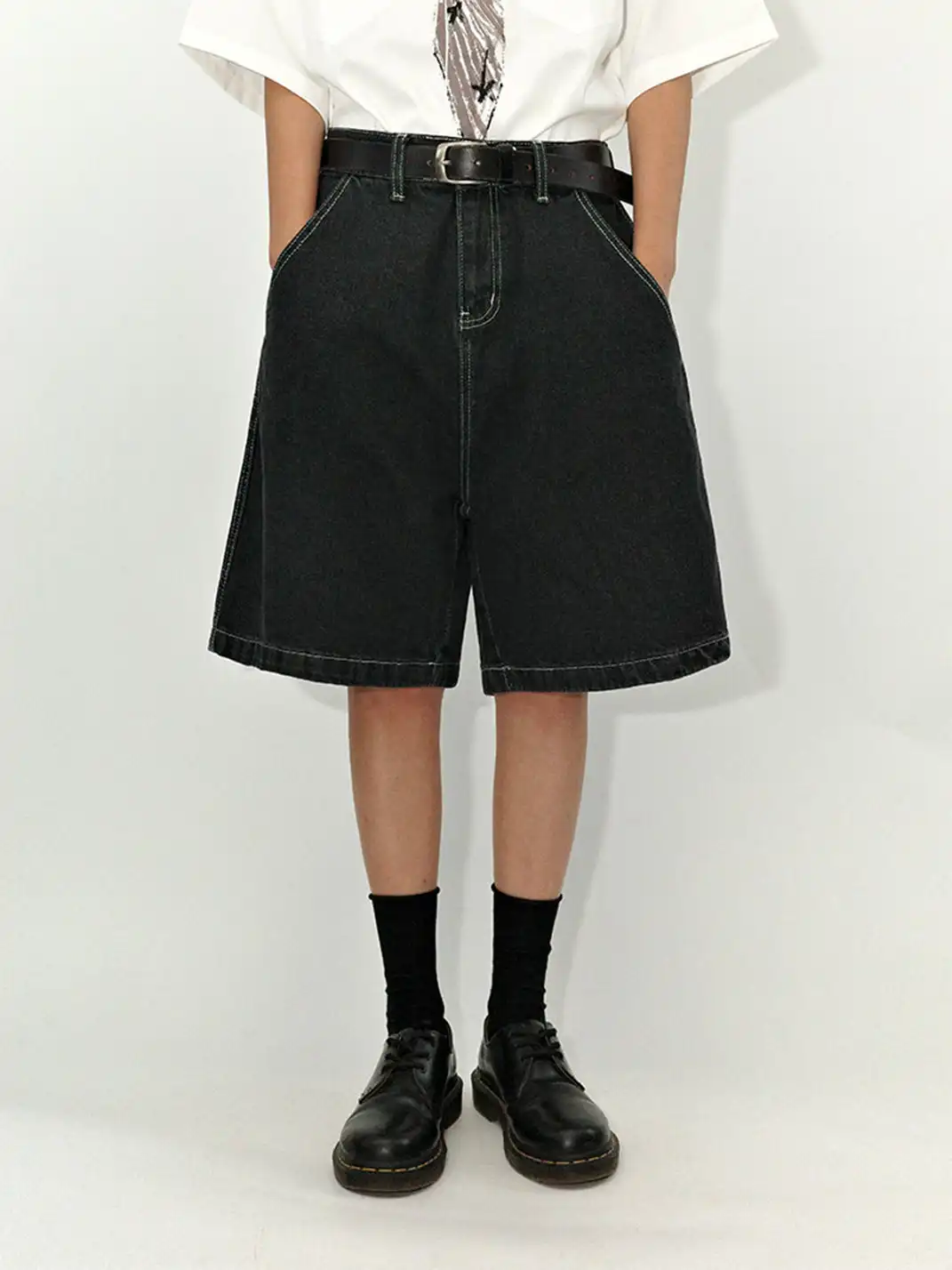 GULUWO | Vintage Dark Boxy Denim Shorts