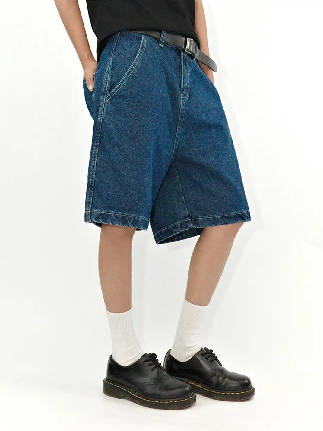 GULUWO | Vintage Dark Boxy Denim Shorts