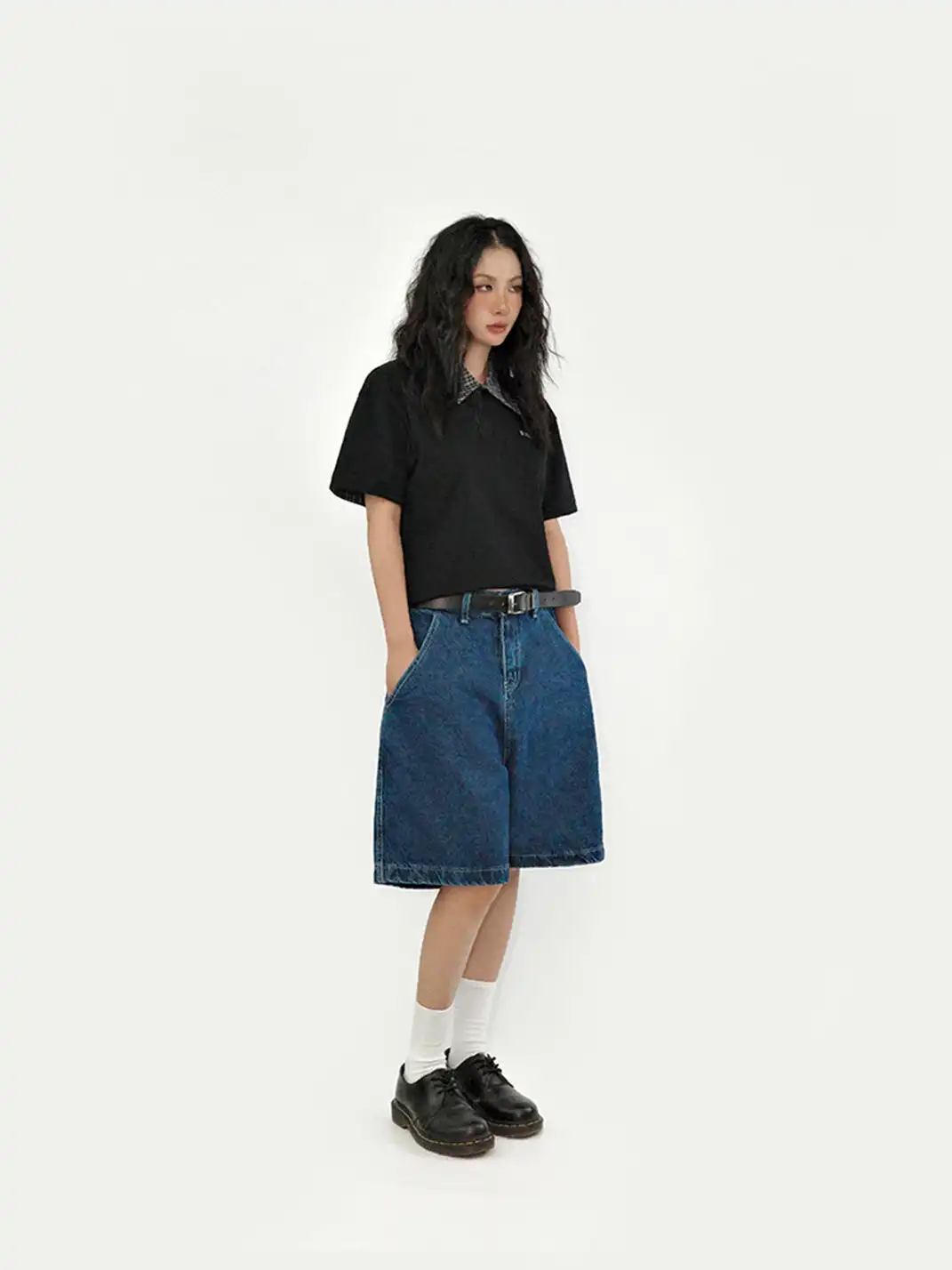 GULUWO | Vintage Dark Boxy Denim Shorts