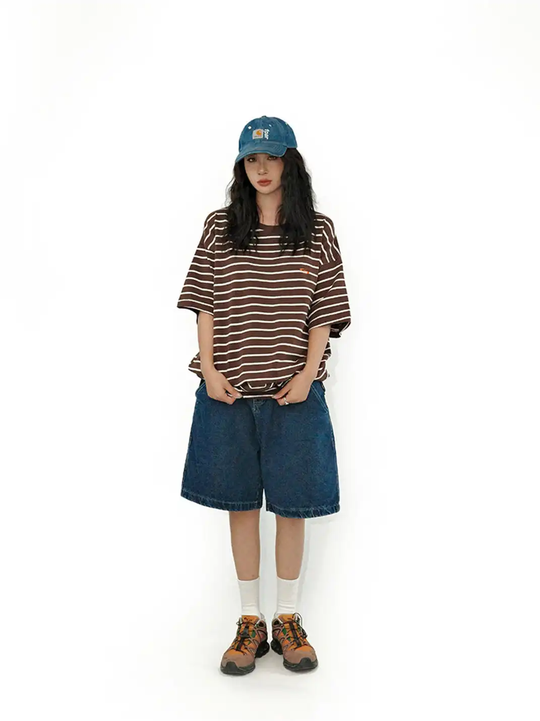 GULUWO | Vintage Dark Boxy Denim Shorts