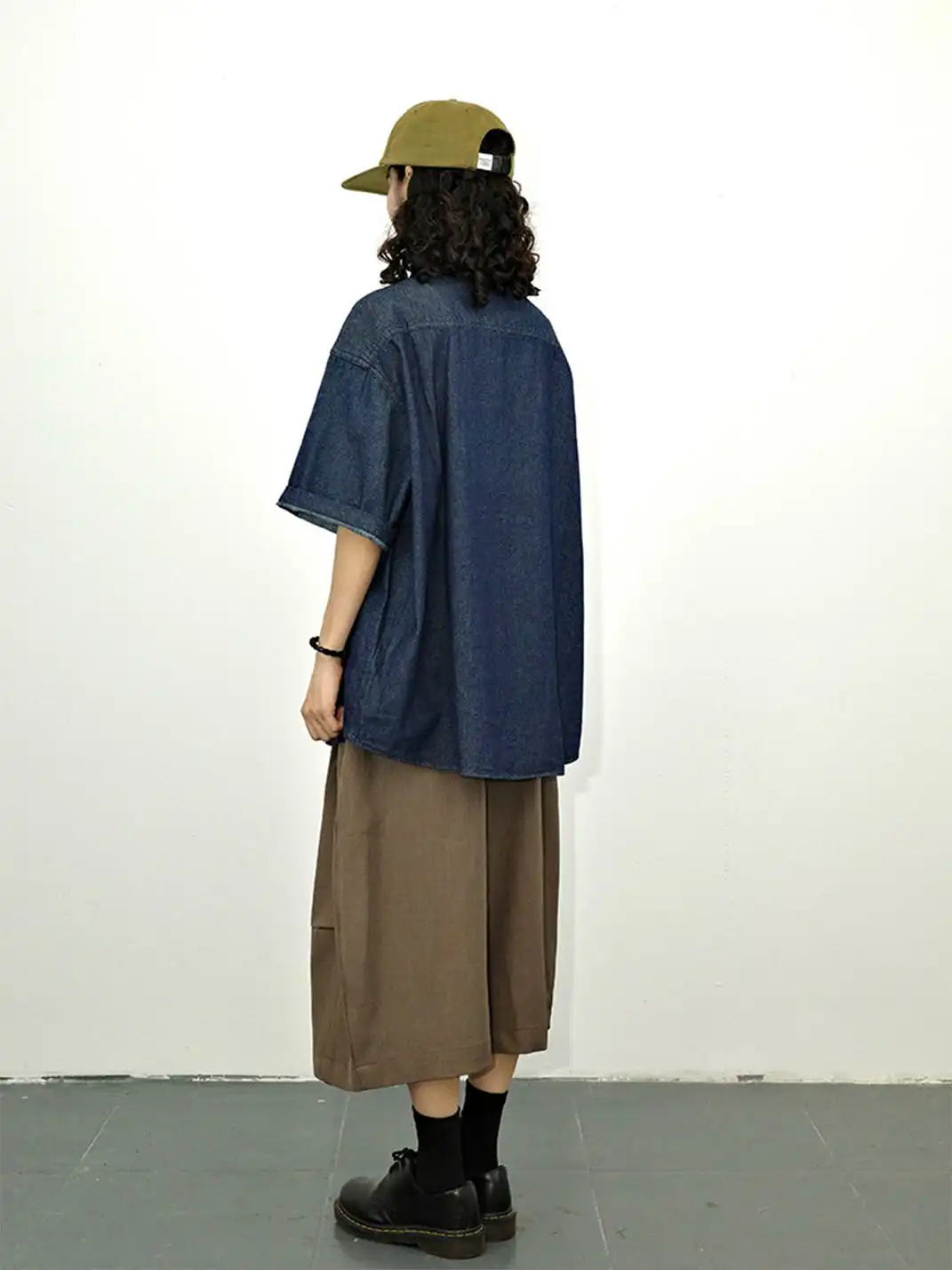 GULUWO | Oversized Denim Short Sleeve Shirt