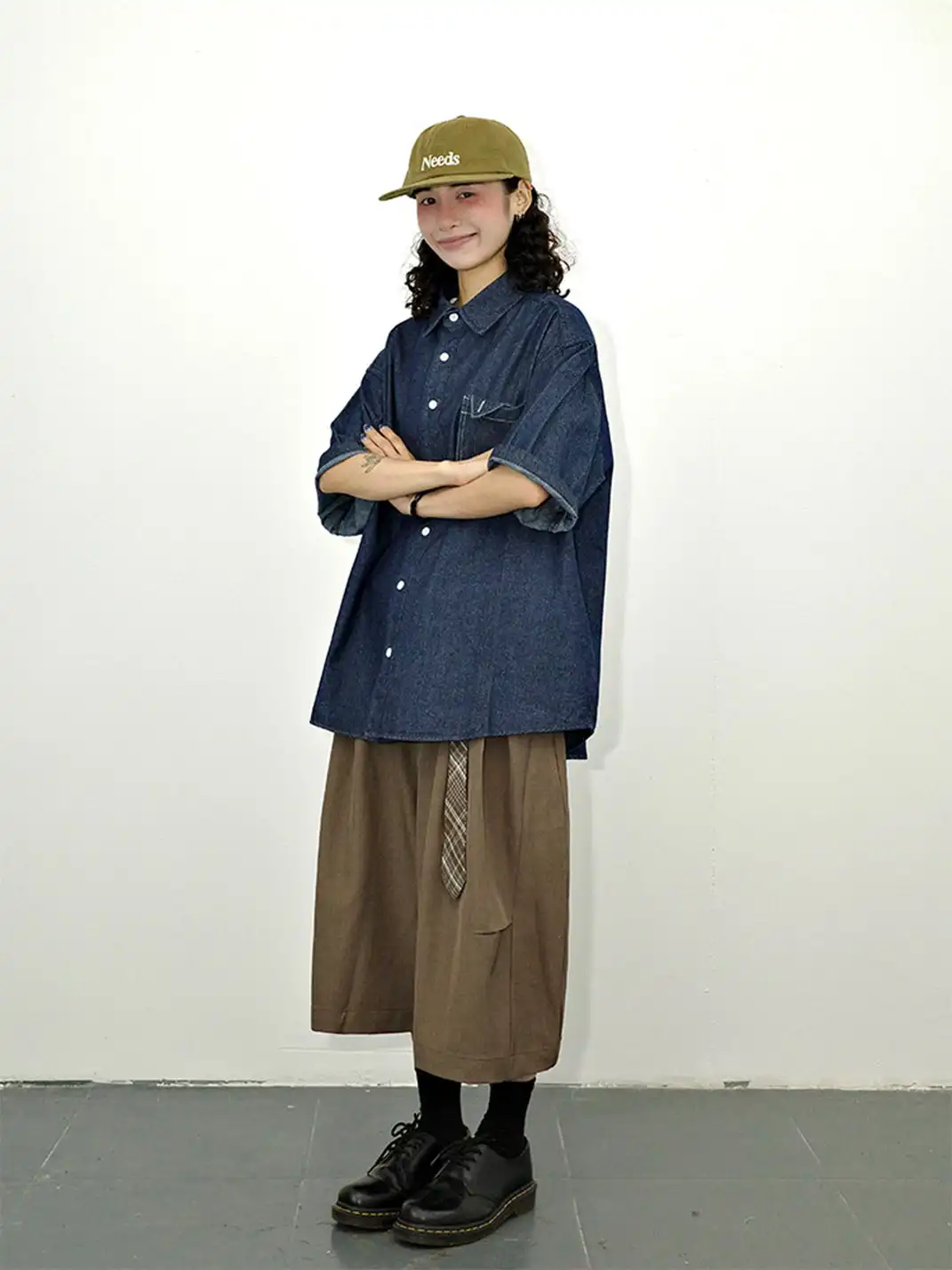 GULUWO | Oversized Denim Short Sleeve Shirt