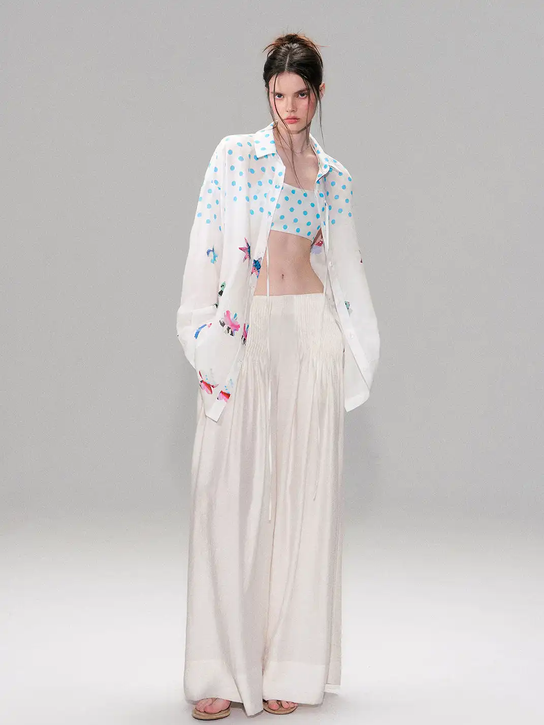 The NeverMore | Color Block Printed Loose Fit Shirt