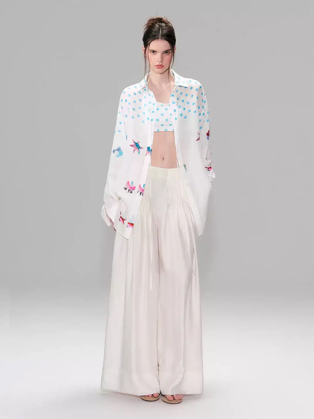 The NeverMore | Color Block Printed Loose Fit Shirt