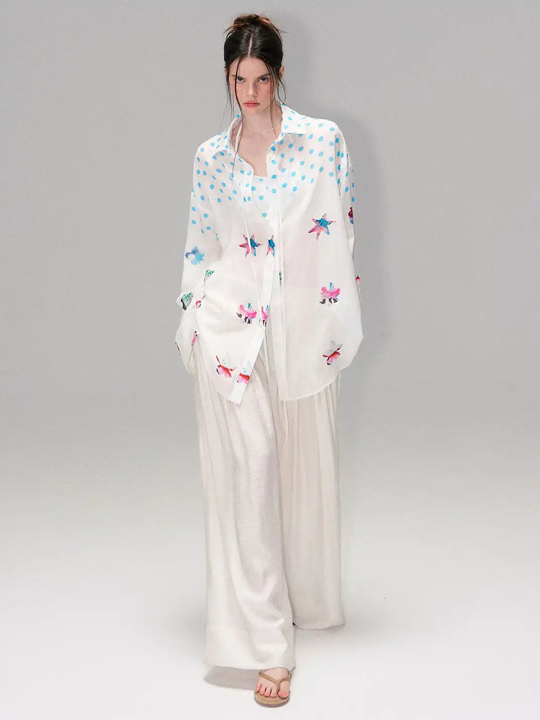 The NeverMore | Color Block Printed Loose Fit Shirt