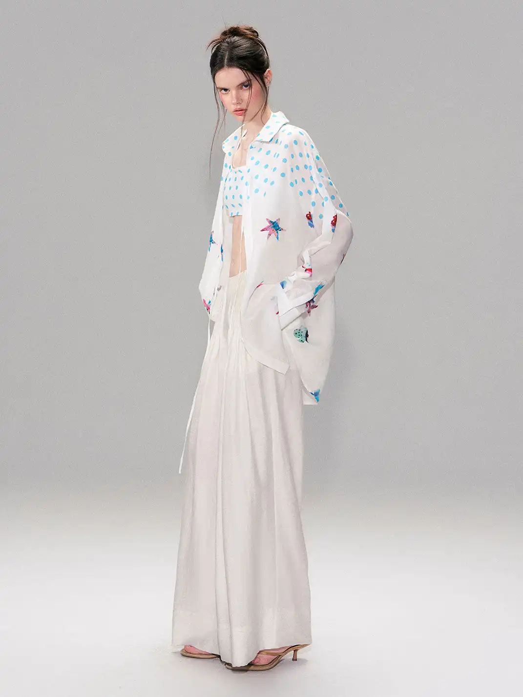 The NeverMore | Color Block Printed Loose Fit Shirt