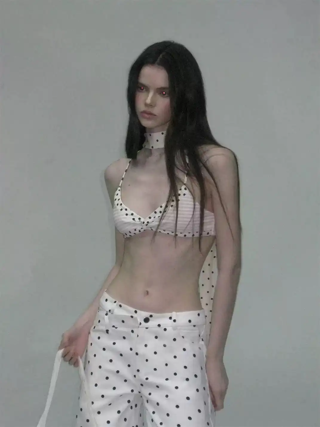 The NeverMore | Contrast Color Polka Dot Triangle Cup Cami