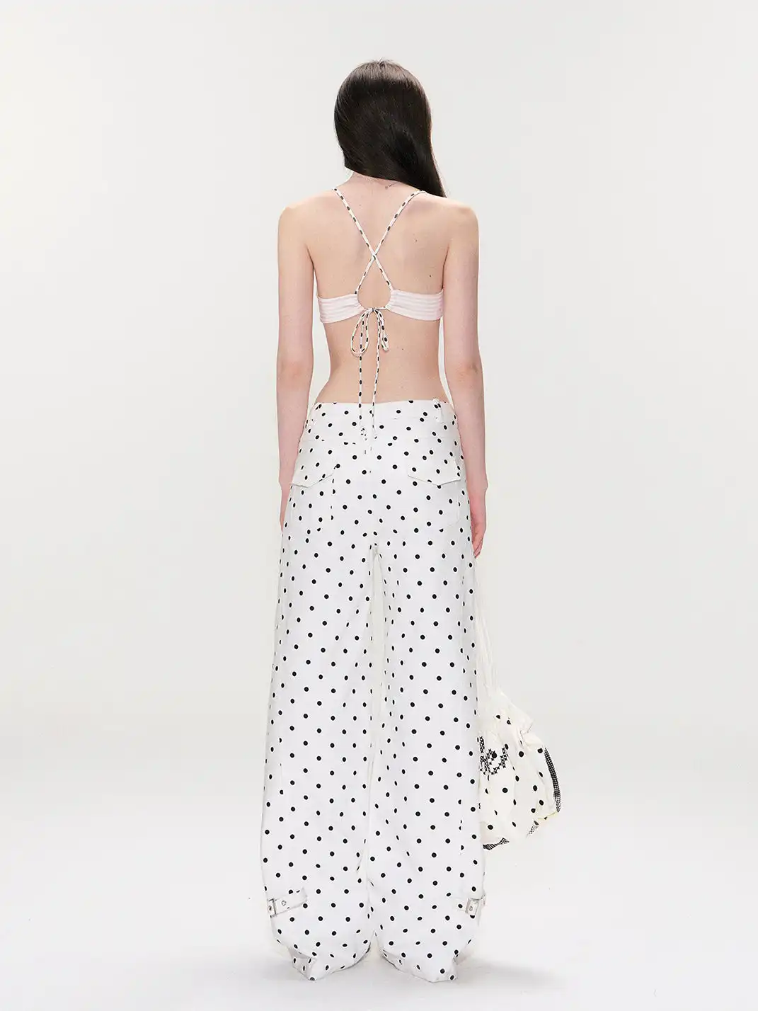The NeverMore | Contrast Color Polka Dot Triangle Cup Cami