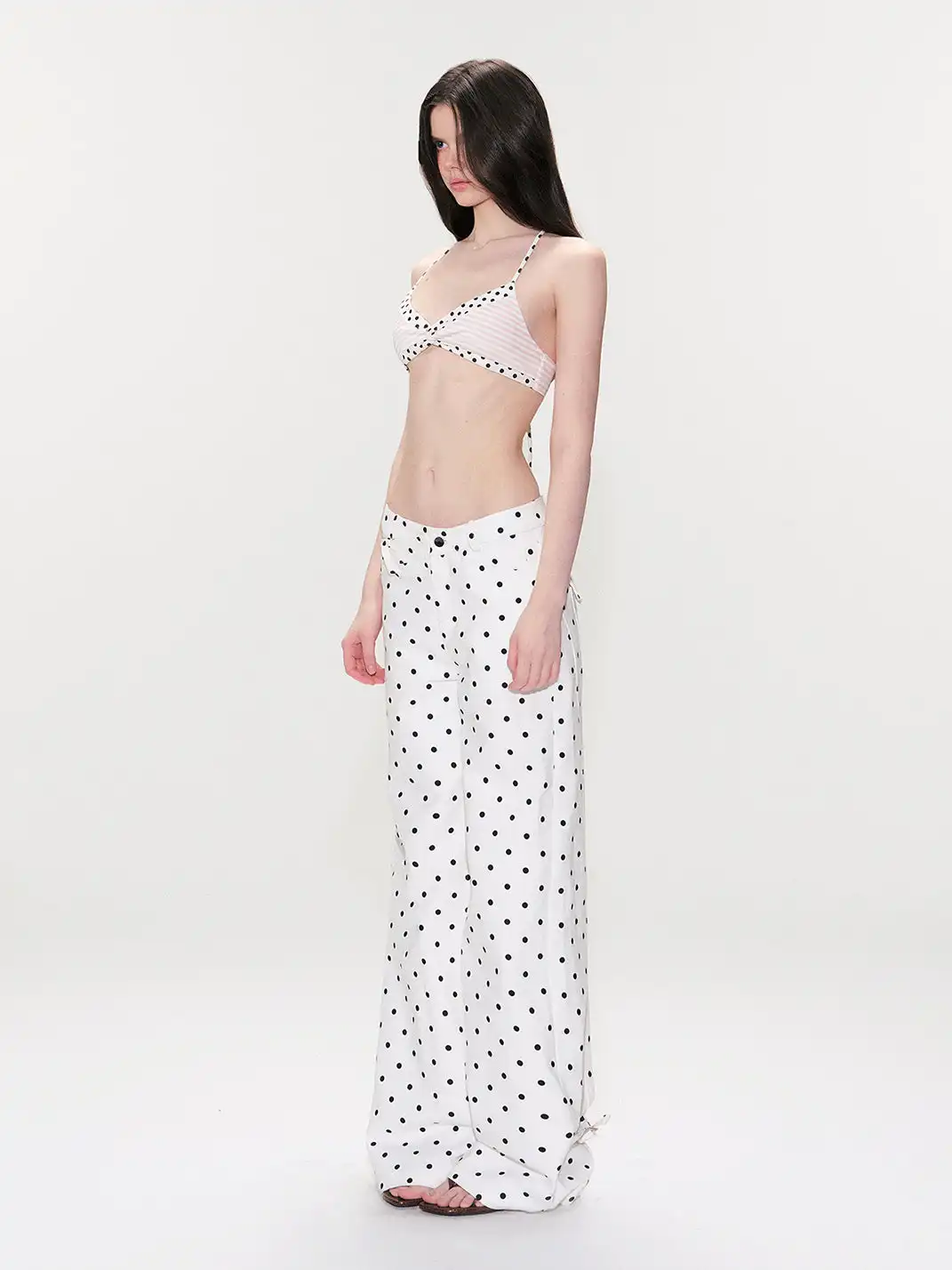The NeverMore | Contrast Color Polka Dot Triangle Cup Cami