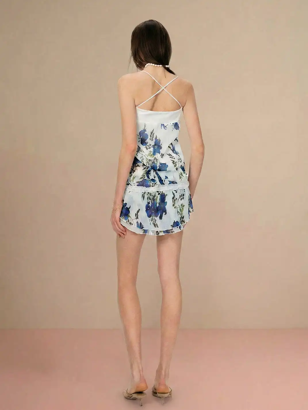 The NeverMore | Vintage Printed Cami And Mini Skirt Two-Piece Set