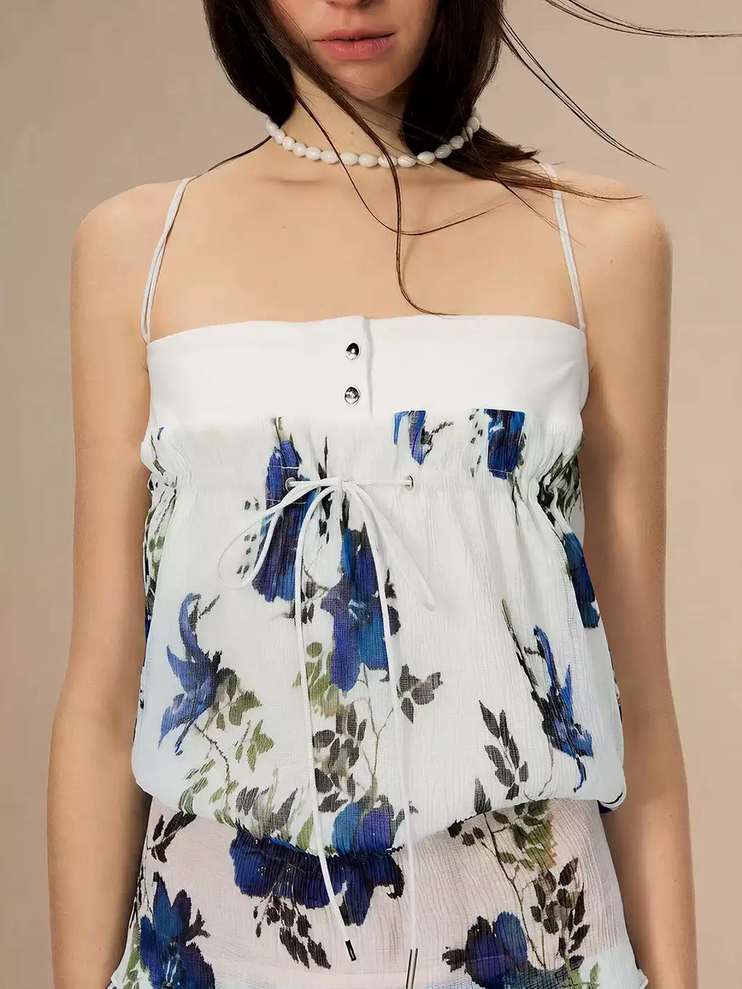 The NeverMore | Vintage Printed Cami And Mini Skirt Two-Piece Set