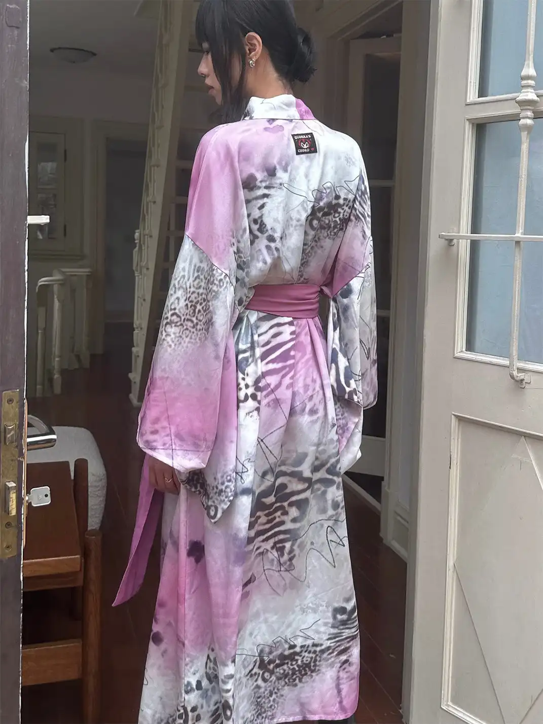 QSC | Pink Leopard Print Yukata Bath Robe