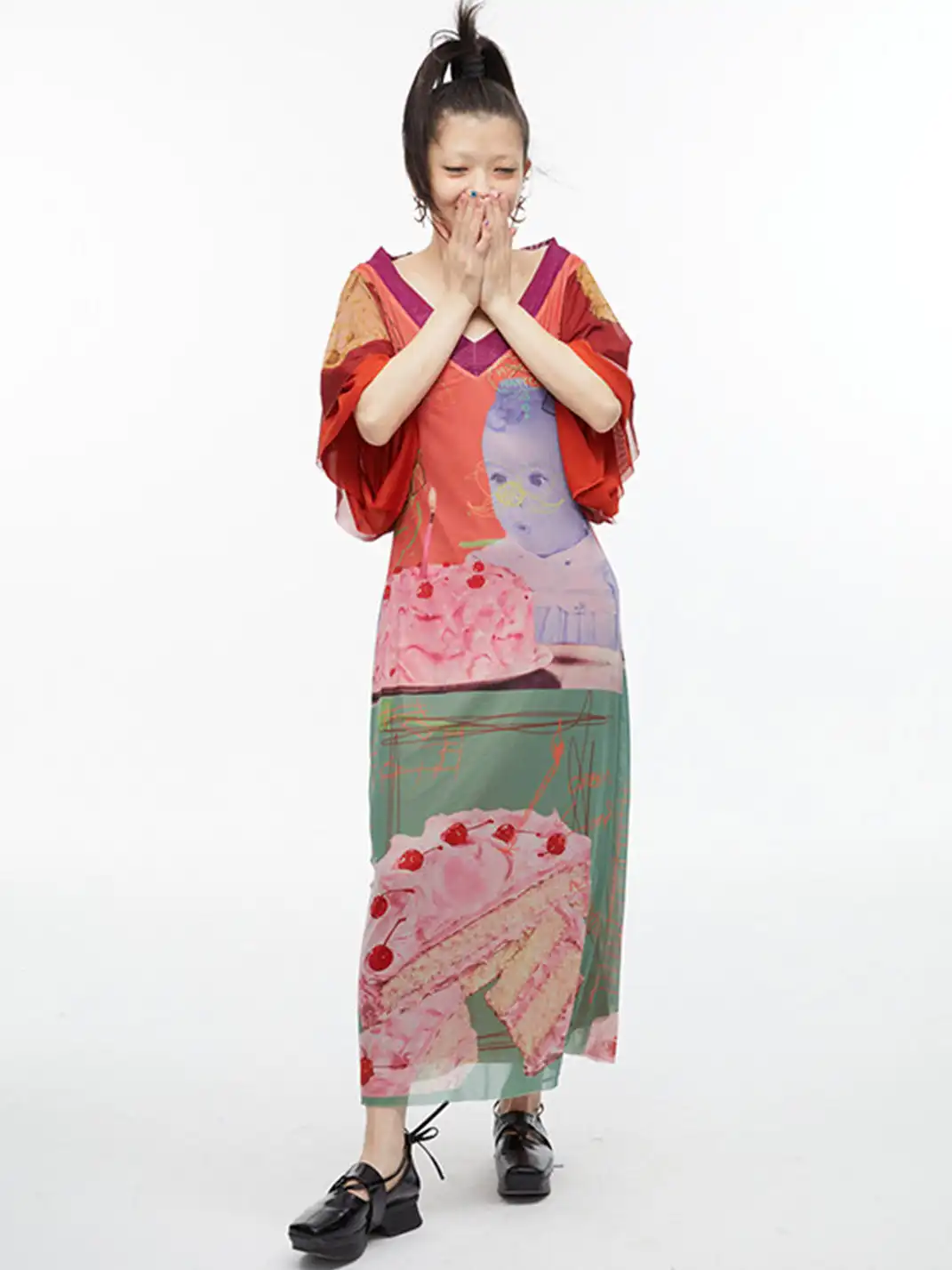 QSC | Birthday Cake Kimono Print Dress