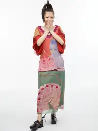 QSC | Birthday Cake Kimono Print Dress