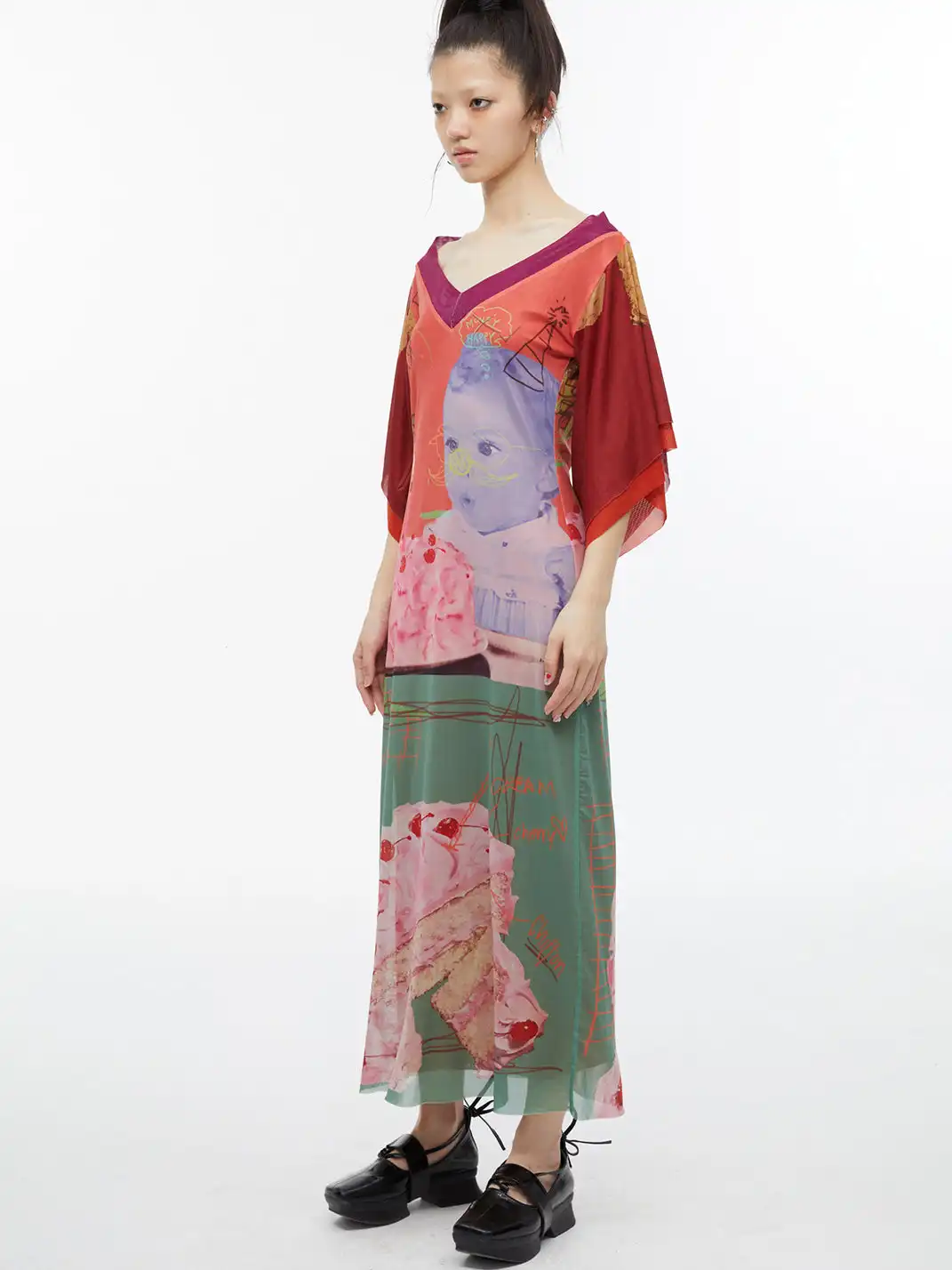 QSC | Birthday Cake Kimono Print Dress