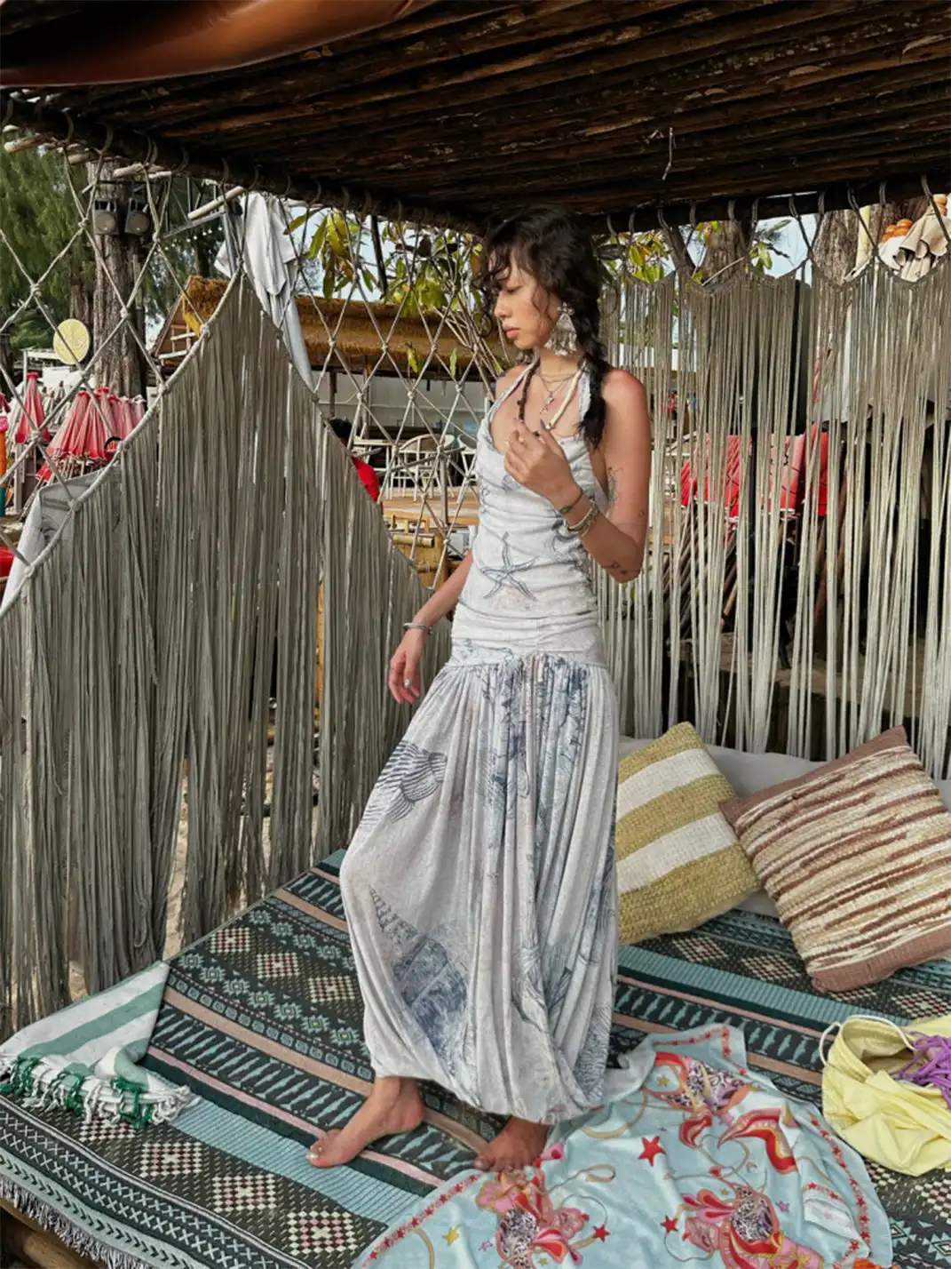 QSC | Pleated Double-Sided Knit Midi Skirt