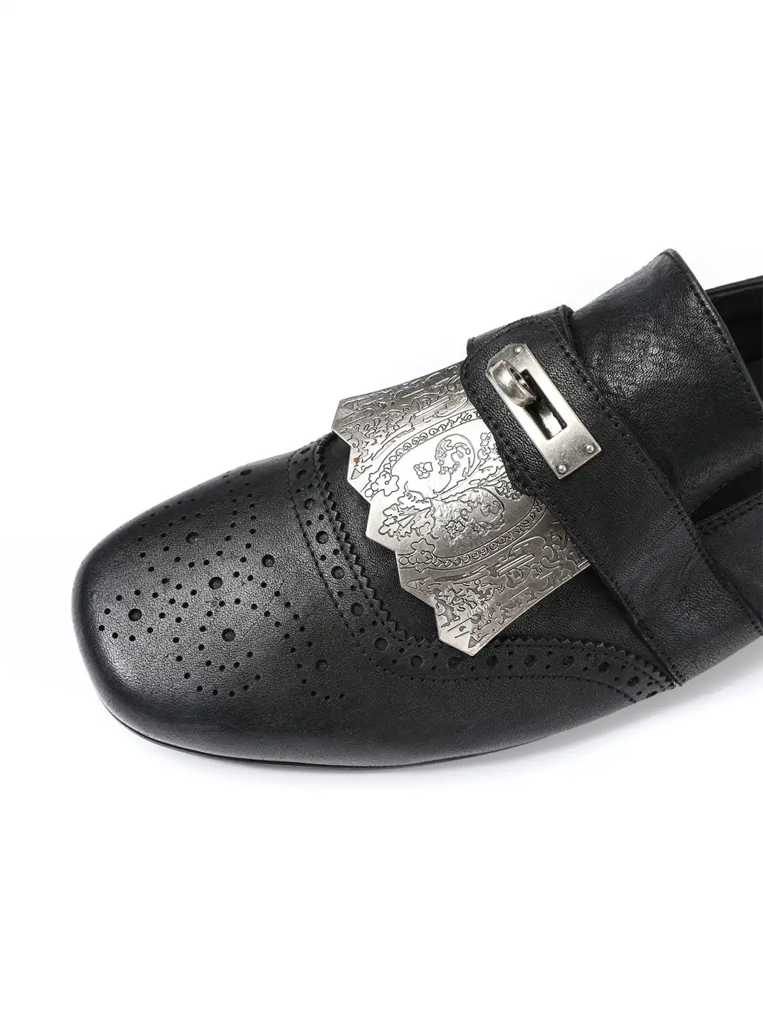 TAICHIISM | Detachable Metal Carved Monk Strap Shoes