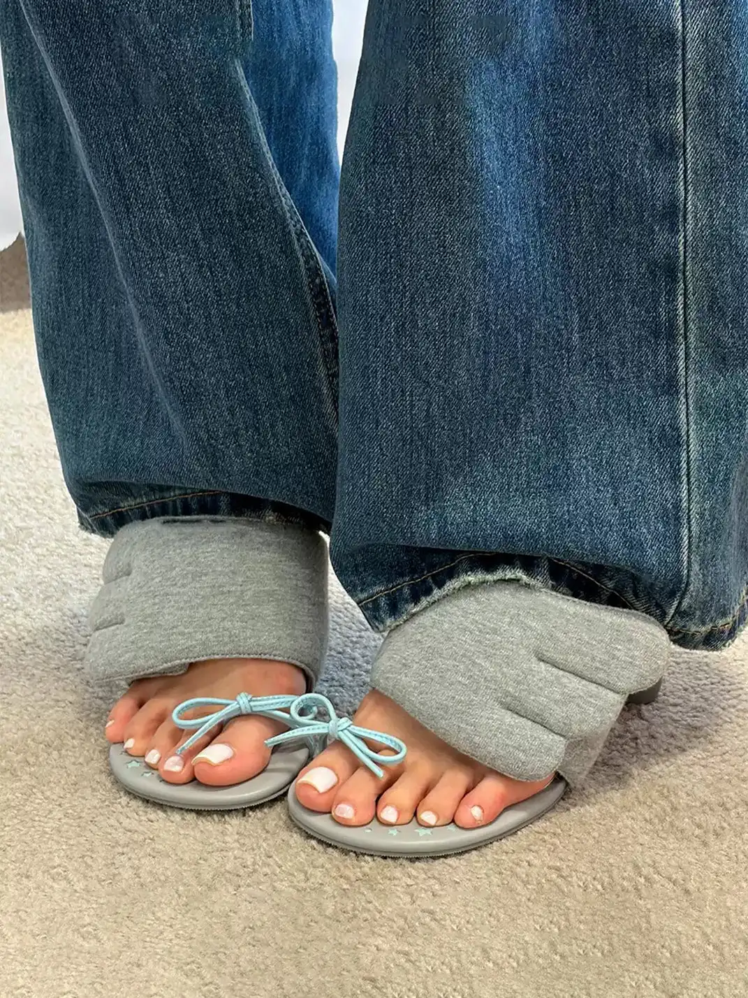 WENROO | Toe-strap Wing Velcro Block Heel Sandals