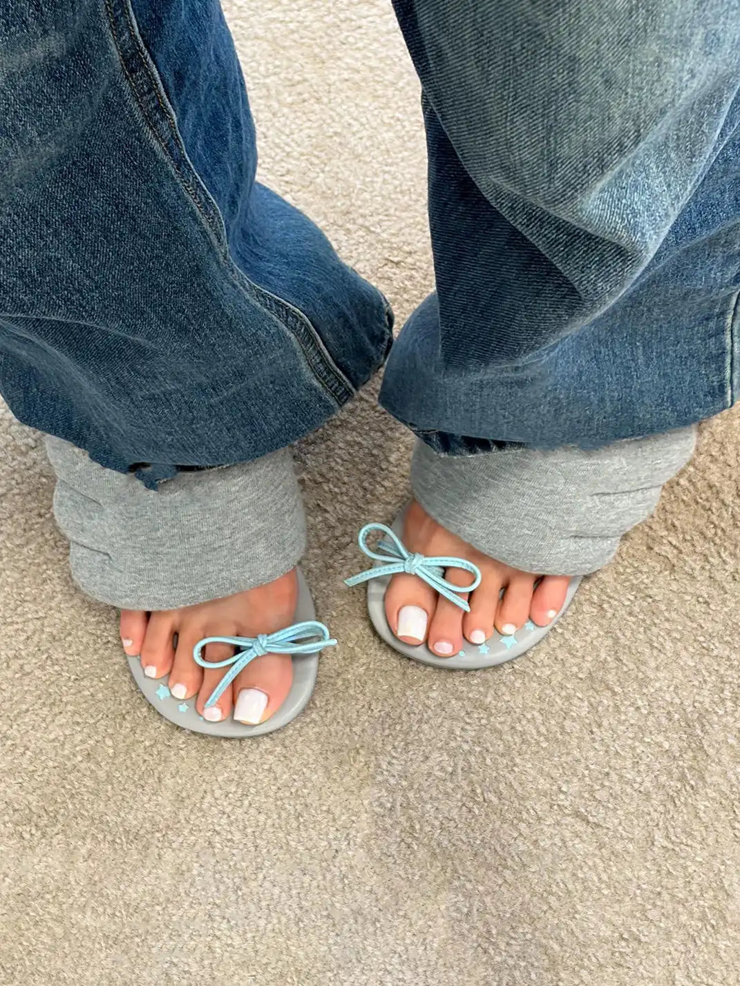 WENROO | Toe-strap Wing Velcro Block Heel Sandals