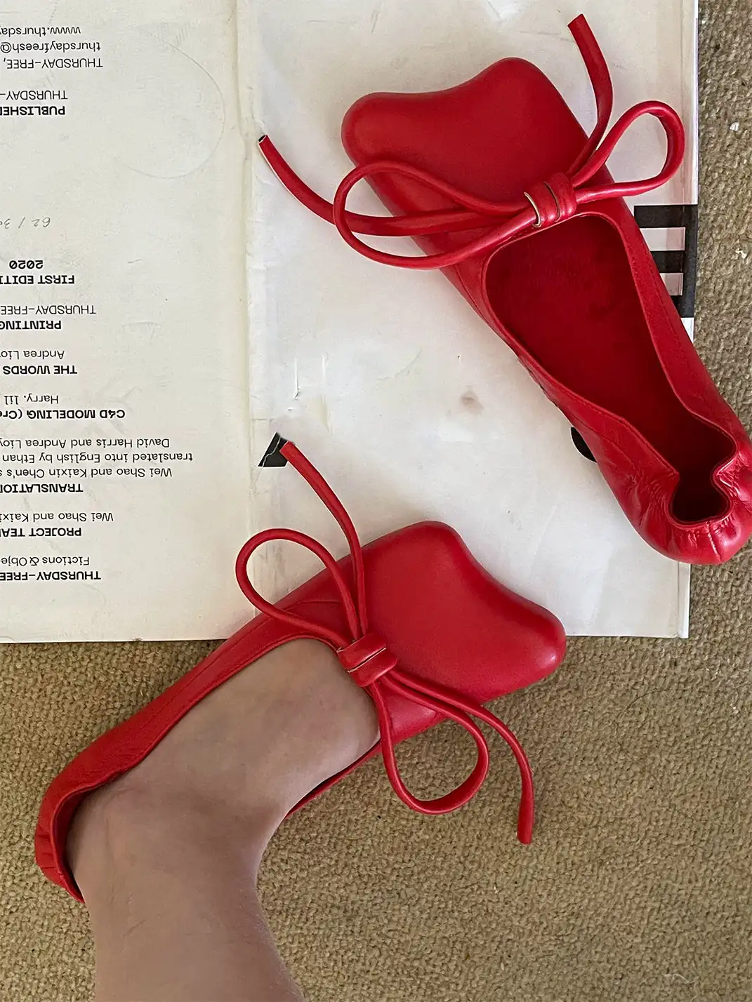 WENROO | Bow Apple Toe Slip-On Ballet Flats