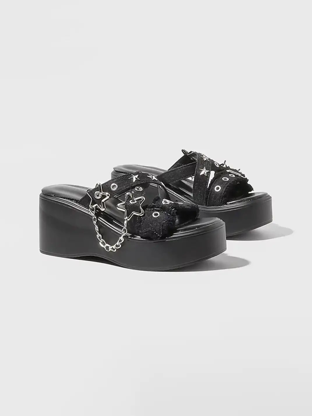 September | Star Chain Stud Platform Sandals