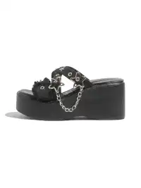 September | Star Chain Stud Platform Sandals