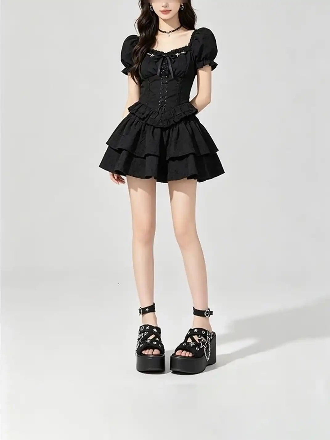 September | Star Chain Stud Platform Sandals