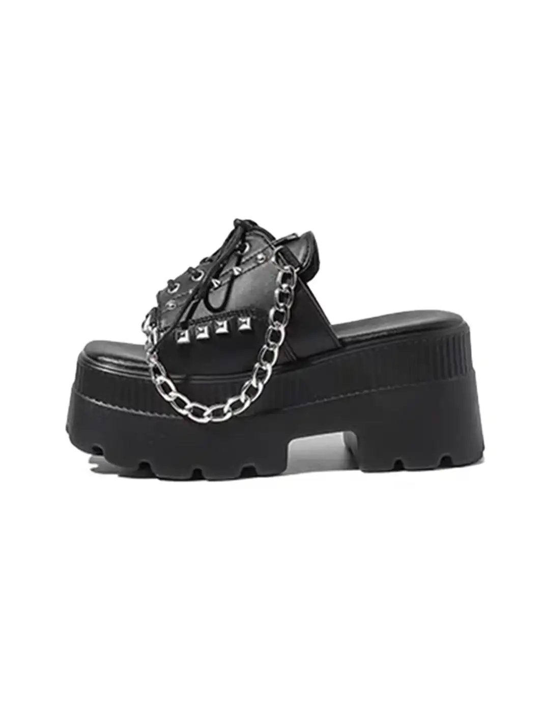 September | Chain Stud Lace-Up Platform Sandals