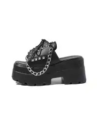 September | Chain Stud Lace-Up Platform Sandals