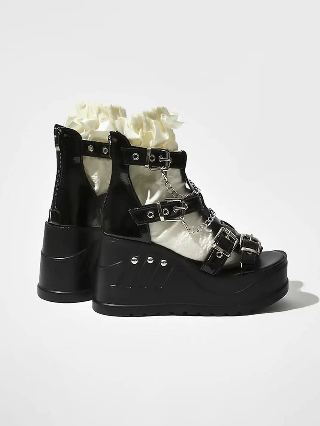 September | Buckled Chain Platform Ankle Boots