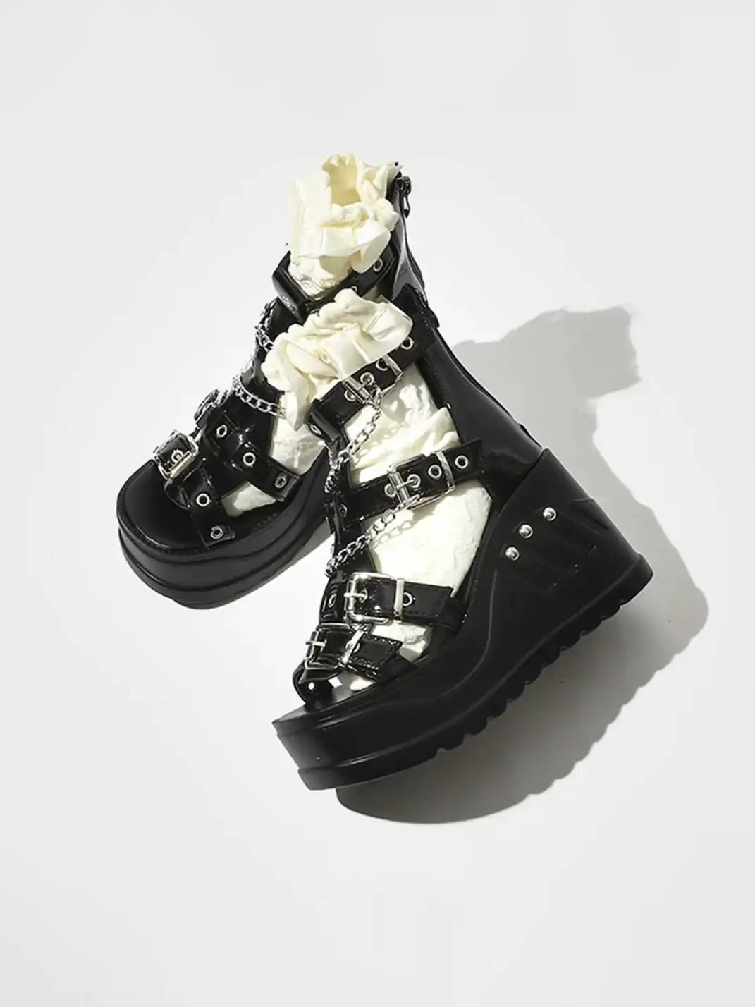 September | Buckled Chain Platform Ankle Boots