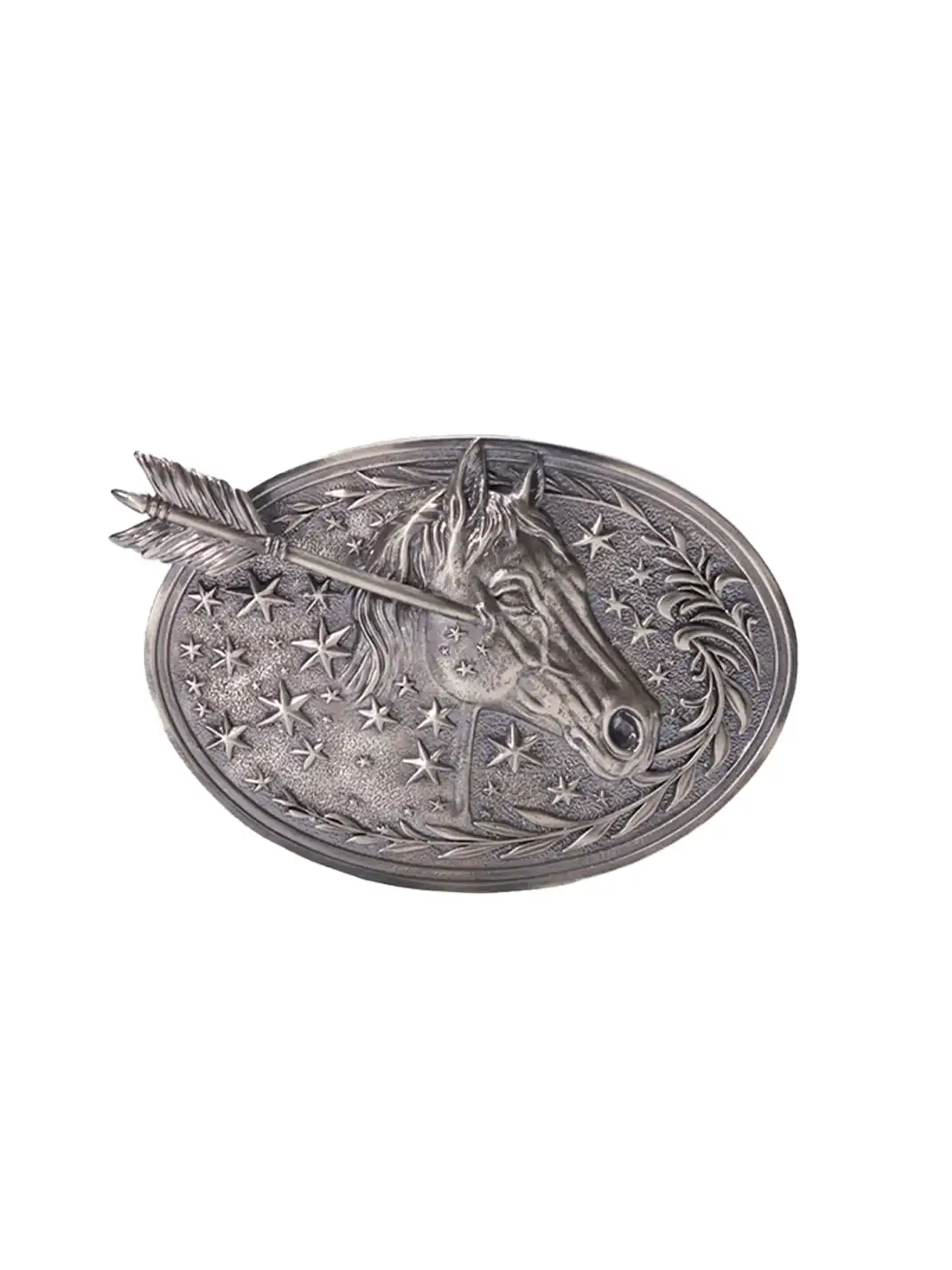 Tiesake | White Brass Horse Head Belt